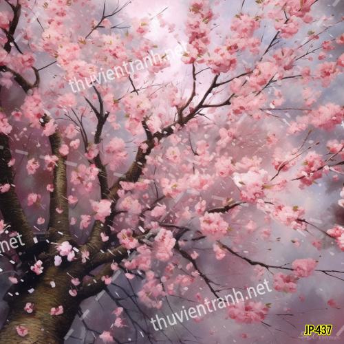 Tranh dán tường hoa anh đào-JP-437 - Tranh tường chất lượng cao